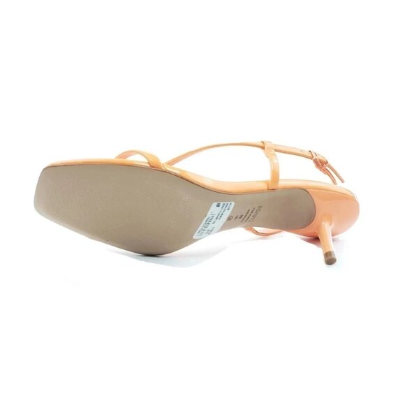 Schutz Heloise Womens Strappy Sandals Patent Leather Orange Heels Size 8 - Picture 6 of 12